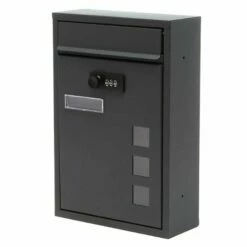 Moderner Wandbriefkasten Anthrazit Grau Mit Zahlenschloss Pulverbeschichtet -Türschilder aus Edelstahl Geschäft moderner wandbriefkasten anthrazit grau mit zahlenschloss pulverbeschichtet2