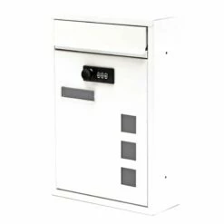 Moderner Wandbriefkasten Weiss Mit Zahlenschloss Pulverbeschichtet -Türschilder aus Edelstahl Geschäft moderner wandbriefkasten weiss mit zahlenschloss pulverbeschichtet2