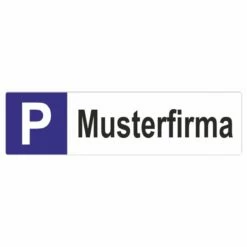 Musterfirma Parkplatzschild Langformat
