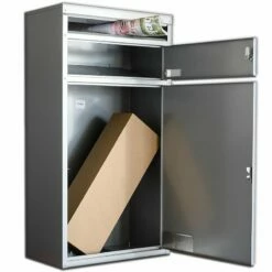 Paket Briefkasten Paketbriefkasten ScanPro 65 Silbergrau RAL 9006 -Türschilder aus Edelstahl Geschäft paket briefkasten paketbriefkasten scanpro 65 silbergrau ral 90064