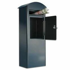 Paket Briefkasten Sicherheitsbriefkasten RAL 6009 Racinggreen -Türschilder aus Edelstahl Geschäft paket briefkasten sicherheitsbriefkasten ral 6009 racinggreen2