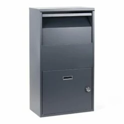 Paketbox Anthrazit Grau Standbriefkasten Paketannahme Zuhause RAL 7016