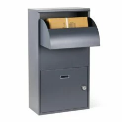 Paketbox Anthrazit Grau Standbriefkasten Paketannahme Zuhause RAL 7016 -Türschilder aus Edelstahl Geschäft paketbox anthrazit grau standbriefkasten paketannahme zuhause ral 70167