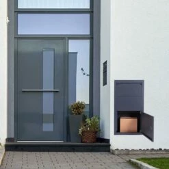 Paketbox Für Wandmontage Anthrazit Grau RAL 7016 Briefkasten Paketannahme -Türschilder aus Edelstahl Geschäft paketbox fuer wandmontage anthrazit grau ral 7016 briefkasten paketannahme6