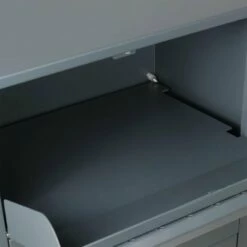 Paketbox Grau Standbriefkasten Paketannahme Mit Laser Cut Namensblende -Türschilder aus Edelstahl Geschäft paketbox grau standbriefkasten paketannahme mit laser cut namensblende4