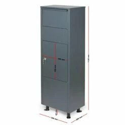 Paketbox Grau Standbriefkasten Paketannahme Mit Laser Cut Namensblende -Türschilder aus Edelstahl Geschäft paketbox grau standbriefkasten paketannahme mit laser cut namensblende6