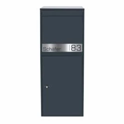 Paketbox Grau Standbriefkasten Paketannahme Zuhause Mit Beschriftung