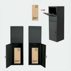 Paketbox Paketkasten Standbriefkasten RAL 7016 Anthrazit -Türschilder aus Edelstahl Geschäft paketbox paketkasten standbriefkasten ral 7016 anthrazit3