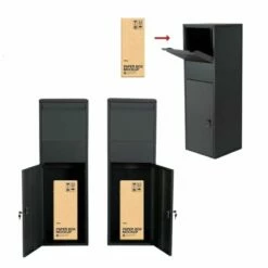 Paketbox Paketkasten Standbriefkasten RAL 9005 Schwarz -Türschilder aus Edelstahl Geschäft paketbox paketkasten standbriefkasten ral 9005 schwarz3