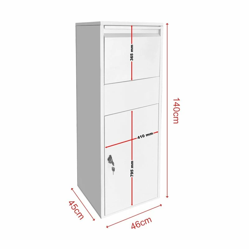 Paketbox Paketkasten Standbriefkasten RAL 9010 Weiß 3 Paketbox Paketkasten Standbriefkasten RAL 9010 Weiß – Bild 3