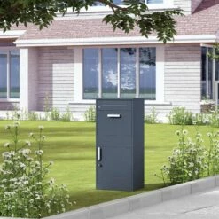 Paketbriefkasten Anthrazit GRAU Ral 7016 Paketbox Paketkasten 50x37x112cm