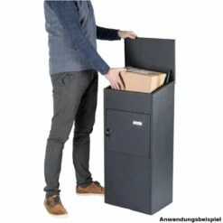 Paketbriefkasten Aus Verzinktem Stahlblech In Schwarz -Türschilder aus Edelstahl Geschäft paketbriefkasten aus verzinktem stahlblech in schwarz4