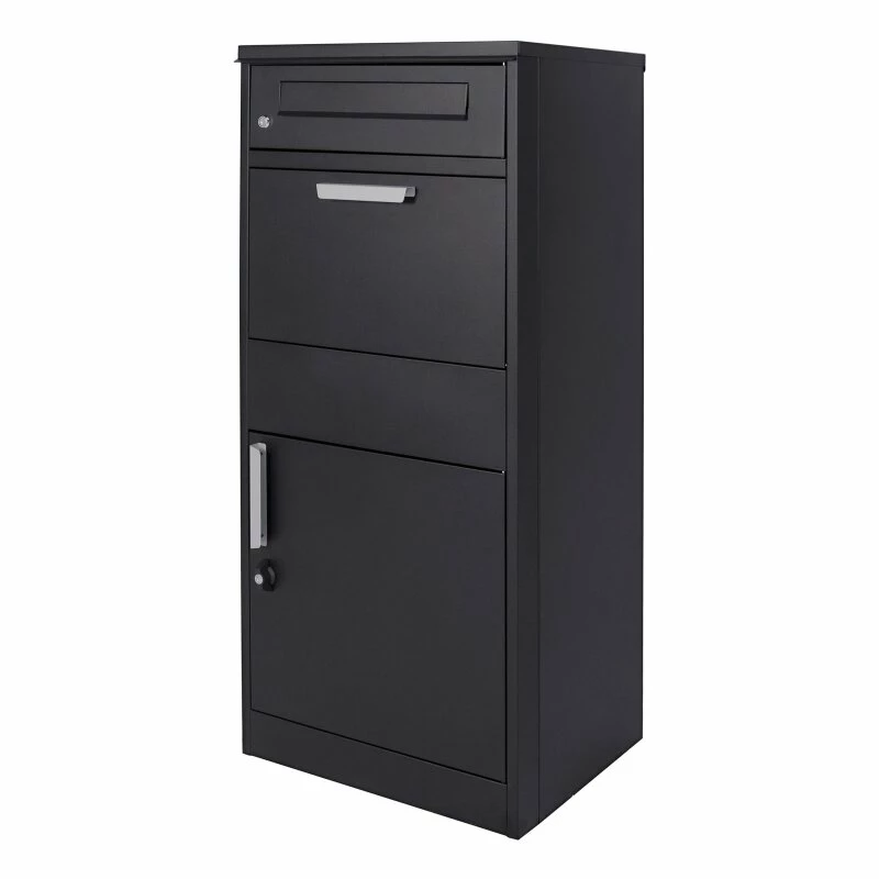 Paketbriefkasten Box Schwarz 50x37x115cm Freistehend Abschließbar 3 Paketbriefkasten Box Schwarz 50x37x115cm Freistehend Abschließbar – Bild 3