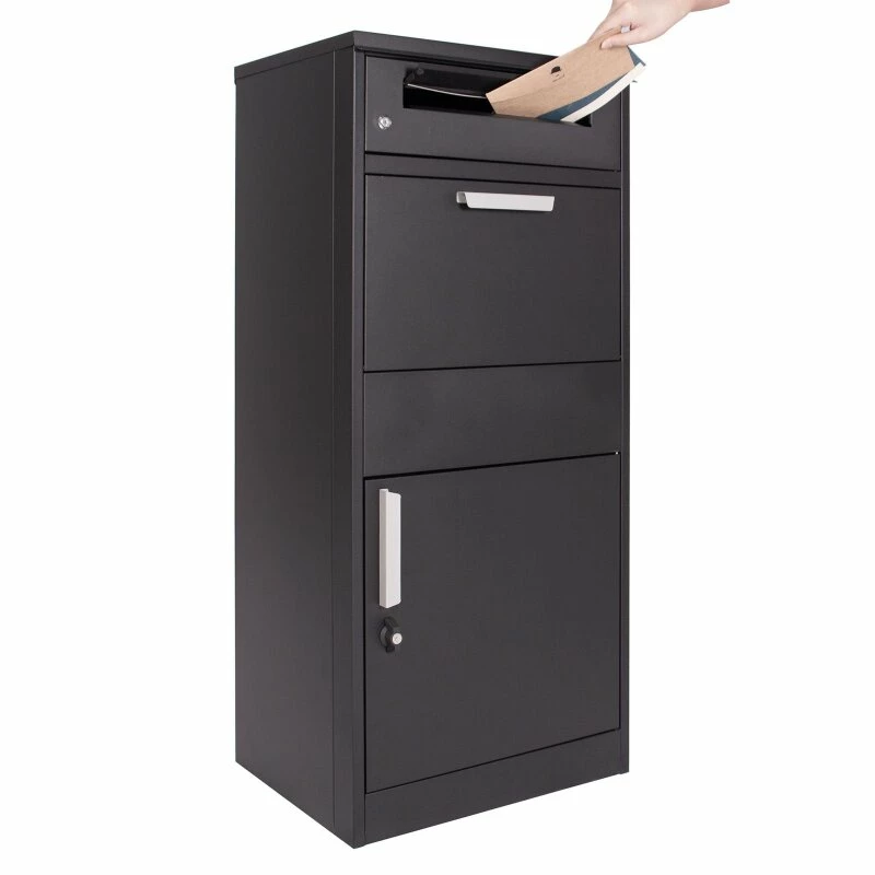 Paketbriefkasten Box Schwarz 50x37x115cm Freistehend Abschließbar 8 Paketbriefkasten Box Schwarz 50x37x115cm Freistehend Abschließbar – Bild 8