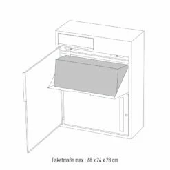 Paketbriefkasten Grau RAL 9007 -Türschilder aus Edelstahl Geschäft paketbriefkasten grau ral 90077