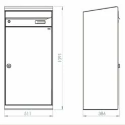 Paketbriefkasten MEFA CEDAR 881 Weißaluminium RAL 9006 -Türschilder aus Edelstahl Geschäft paketbriefkasten mefa cedar 881 weissaluminium ral 90063