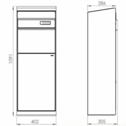 Paketbriefkasten MEFA MAPLE 661 Reinweiß Semi Matt RAL 9010 -Türschilder aus Edelstahl Geschäft paketbriefkasten mefa maple 661 reinweiss semi matt ral 90104