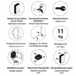 Paketbriefkasten Paketbox Paketkasten Briefkasten Postbox -Türschilder aus Edelstahl Geschäft paketbriefkasten paketbox paketkasten briefkasten postbox4