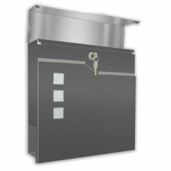 Säulenbriefkasten Inkl. Zeitungsfach DB 703 Graphit -Türschilder aus Edelstahl Geschäft saeulenbriefkasten inkl zeitungsfach db 703 graphit4