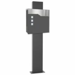 Säulenbriefkasten Inkl. Zeitungsfach RAL 7016 Anthrazit Grau