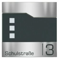 Säulenbriefkasten Inkl. Zeitungsfach RAL 7016 Anthrazit Grau Mit Edelstahl Laser Namensblende -Türschilder aus Edelstahl Geschäft saeulenbriefkasten inkl zeitungsfach ral 7016 anthrazit grau mit edelstahl laser namensblende3