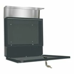 Säulenbriefkasten Inkl. Zeitungsfach RAL 7016 Anthrazit Grau -Türschilder aus Edelstahl Geschäft saeulenbriefkasten inkl zeitungsfach ral 7016 anthrazit grau5