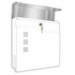 Säulenbriefkasten Inkl. Zeitungsfach RAL 9016 Weiß -Türschilder aus Edelstahl Geschäft saeulenbriefkasten inkl zeitungsfach ral 9016 weiss4