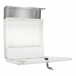 Säulenbriefkasten Inkl. Zeitungsfach RAL 9016 Weiß -Türschilder aus Edelstahl Geschäft saeulenbriefkasten inkl zeitungsfach ral 9016 weiss5