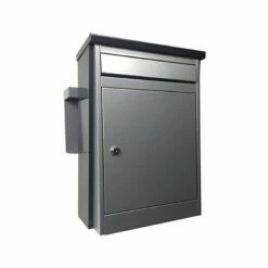 Safepost 28 Briefkasten Mit Zeitungsfach Grau + 2 Schlüssel -Türschilder aus Edelstahl Geschäft safepost 28 briefkasten mit zeitungsfach grau 2 schluessel4