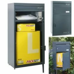 Safepost 45 Briefkasten Mit Paketfach Anthrazit -Türschilder aus Edelstahl Geschäft safepost 45 briefkasten mit paketfach anthrazit2