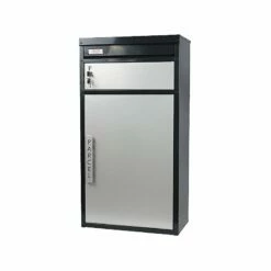 Safepost 65 TIAMAT Paketbox Silber Anthrazit Inklusive 2 Schlüssel