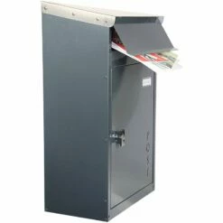 Safepost 854 TIAMAT Briefkasten Anthrazit Grau Inklusive 4 Schlüssel