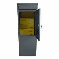 SafePost Eurotrend No.1 Großer Standbriefkasten Anthrazit -Türschilder aus Edelstahl Geschäft safepost eurotrend no1 grosser standbriefkasten anthrazit3