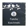 Schiefer Klingelplatte 100x100mm 2 Vögel
