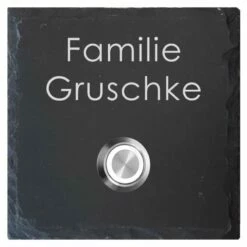 Schiefer Türklingel Klingelschild 130x130mm Abi