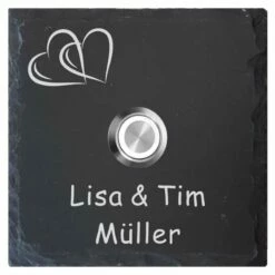 Schiefer Türklingel Klingelschild 130x130mm Addy