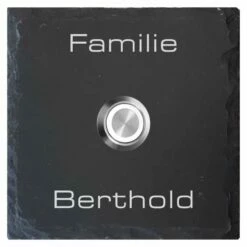 Schiefer Türklingel Klingelschild 130x130mm Albano