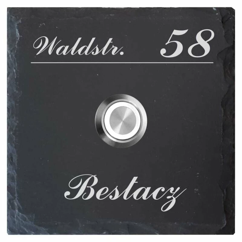 Schiefer Türklingel Klingelschild 130x130mm Albi 1 Schiefer Türklingel Klingelschild 130x130mm Albi