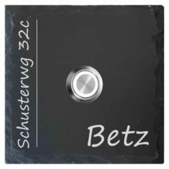 Schiefer Türklingel Klingelschild 130x130mm Alessa