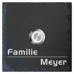 Schiefer Türklingel Klingelschild 130x130mm Alf