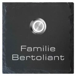 Schiefer Türklingel Klingelschild 130x130mm Alfred