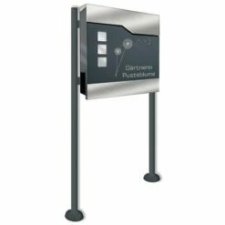 Standbriefkasten ANTHRAZIT GRAU RAL 7016 Mit Beschriftung Silas