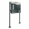Standbriefkasten ANTHRAZIT GRAU RAL 7016 Mit Beschriftung Toppy4