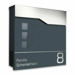 Standbriefkasten ANTHRAZIT GRAU RAL 7016 Mit Beschriftung Toppy4 -Türschilder aus Edelstahl Geschäft standbriefkasten anthrazit grau ral 7016 mit beschriftung toppy46