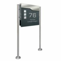 Standbriefkasten ANTHRAZIT Mit Beschriftung Briefkasten Postkasten Alexandra