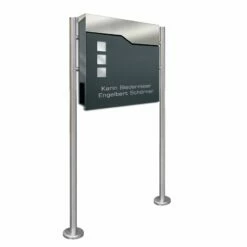 Standbriefkasten ANTHRAZIT Mit Beschriftung Briefkasten Postkasten Andrea