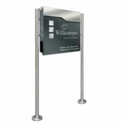 Standbriefkasten ANTHRAZIT Mit Beschriftung Briefkasten Postkasten Birgit