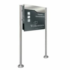 Standbriefkasten ANTHRAZIT Mit Beschriftung Briefkasten Postkasten Carla