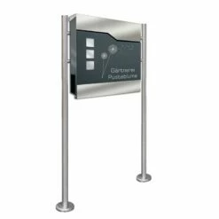 Standbriefkasten ANTHRAZIT Mit Beschriftung Briefkasten Postkasten Charlotte