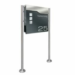 Standbriefkasten ANTHRAZIT Mit Beschriftung Briefkasten Sabrina